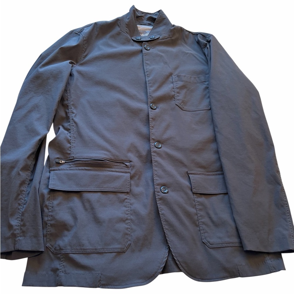 Eddie Bauer Travex Voyager Blazer Jacket Mens 48 Tall Gray Nylon Stretch